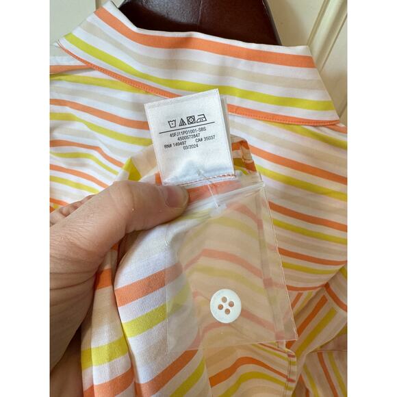 FAVORITE DAUGHTER NWT The Ex-Boyfriend Shirt Sorbetto Stripe Sz Medium $195 MSRP - Picture 7 of 9